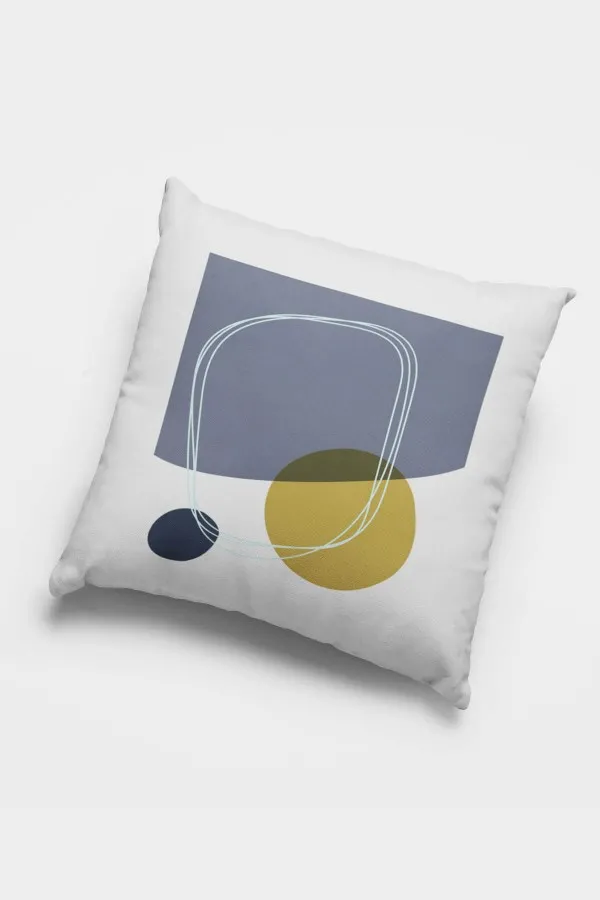Kırlent Kılıfı Lacivert Lacivert Geometrik Çift Taraf 4'lü Set Kırlent Kılıfı 4KR014
