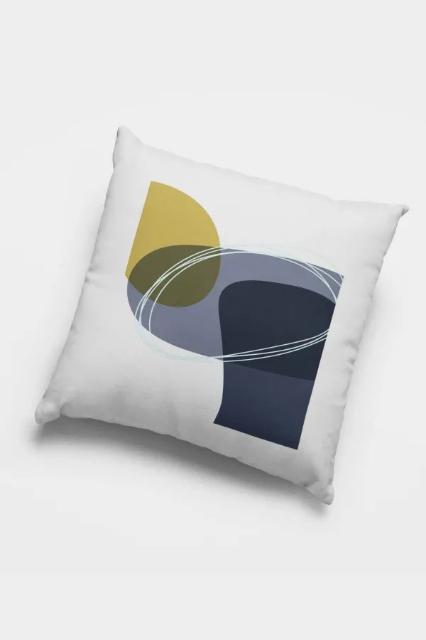 Kırlent Kılıfı Lacivert Lacivert Geometrik Çift Taraf 4'lü Set Kırlent Kılıfı 4KR014