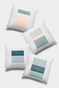 Turkuaz Geometrik Çift Taraf 4'lü Set Kırlent Kılıfı 4KR016 Turkuaz Geometrik Çift Taraf 4'lü Set Kırlent Kılıfı 4KR016
