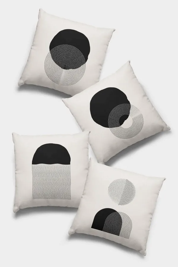 Füme Kırlent Füme Modern Çift Taraflı 4'lü Set Kırlent Kılıfı 4KR023