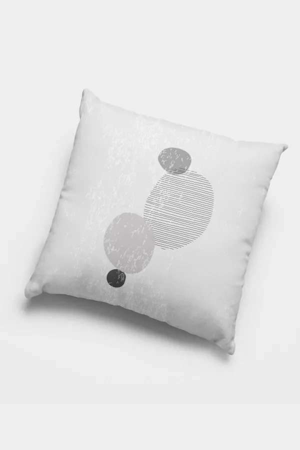 Gri Kırlent Gri Modern Desenli Çift Taraf 4'lü Set Kırlent Kılıfı 4KR030