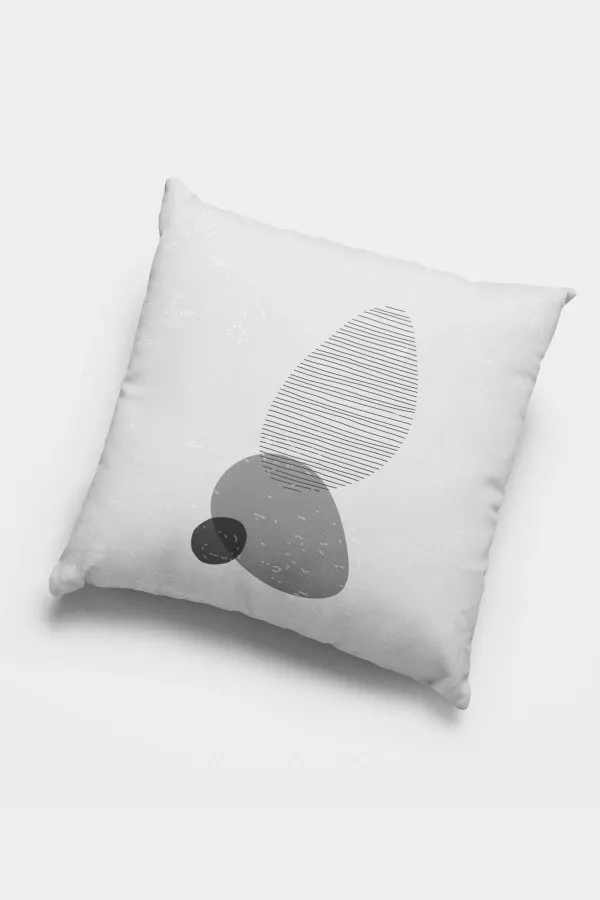Gri Kırlent Gri Modern Desenli Çift Taraf 4'lü Set Kırlent Kılıfı 4KR030