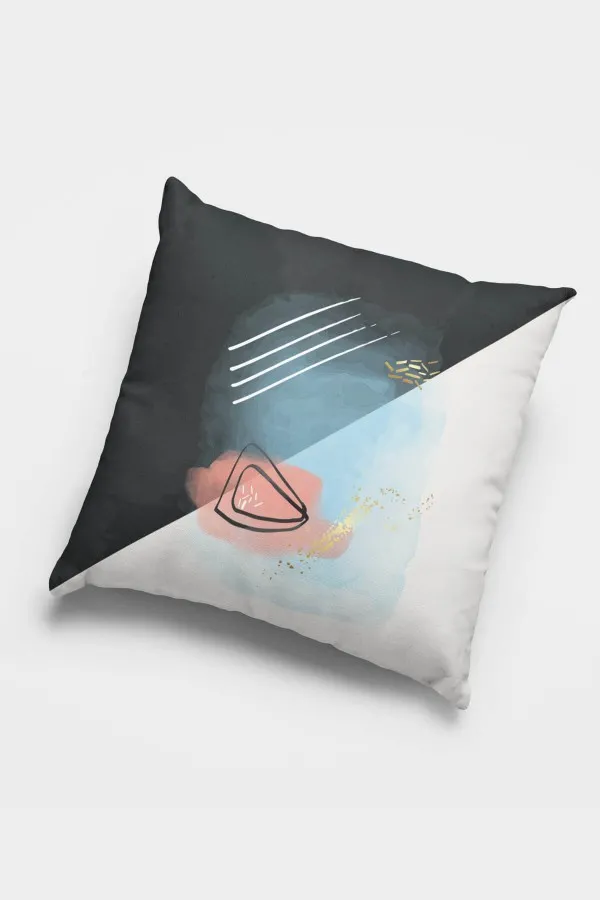 Siyah Dekoratif Yastık Siyah Modern Çift Taraflı 4'lü Set Kırlent Kılıfı 4KR032