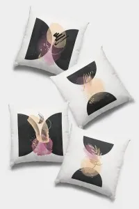 Pembe Modern Çift Taraflı 4'lü Set Kırlent Kılıfı 4KR034