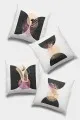 Pembe Kırlent Pembe Modern Çift Taraflı 4'lü Set Kırlent Kılıfı 4KR034