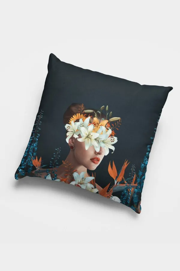 Lacivert Kırlent Kılıfı Lacivert Modern Çift Taraflı 4'lü Set Kırlent Kılıfı 4KR037