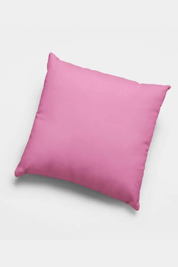 Pembe Kadife Kırlent Pembe Kuşlu Çift Taraflı 4'lü Set Kırlent Kılıfı 4KR039
