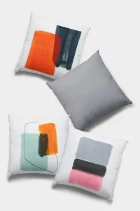 Gri Geometrik Çift Taraflı 4'lü Set Kırlent Kılıfı 4KR042 Gri Geometrik Çift Taraflı 4'lü Set Kırlent Kılıfı 4KR042