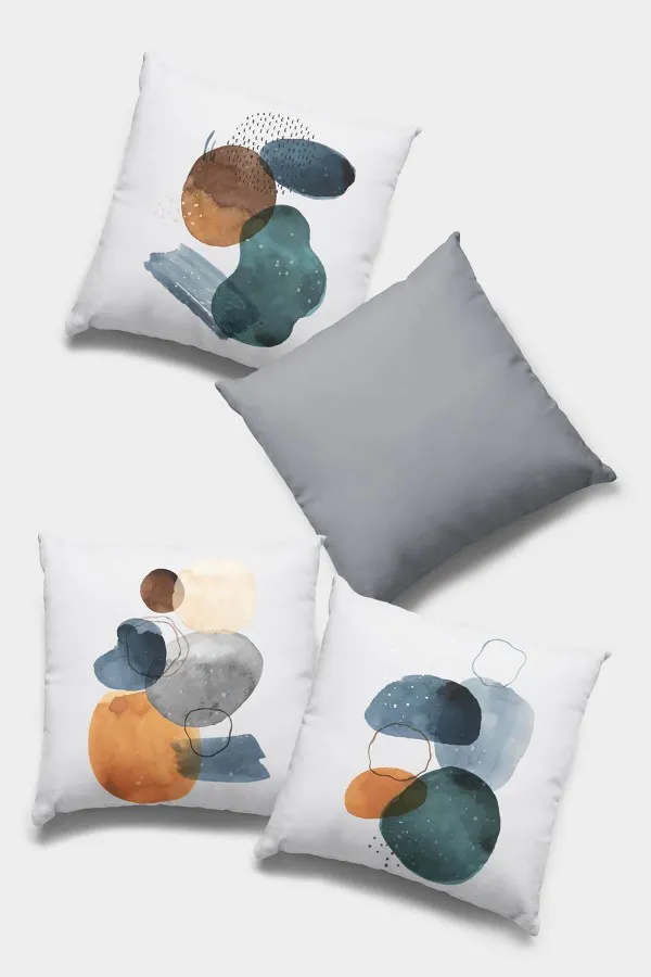 Kırlent Takımı Zümrüt Modern Çift Taraflı 4'lü Set Kırlent Kılıfı 4KR043