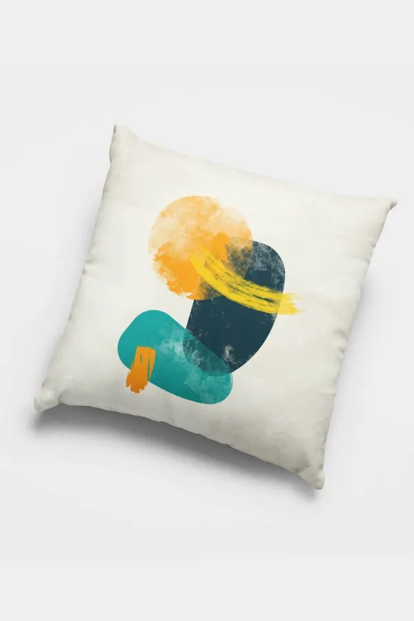 Sarı Koltuk Yastığı Sarı Modern Çift Taraflı 4'lü Set Kırlent Kılıfı 4KR046