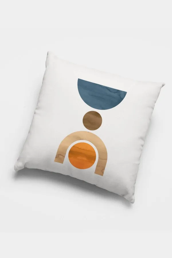 Kırlent Kılıfı Bej Bej Modern Desenli Çift Taraf 4'lü Set Kırlent Kılıfı 4KR049