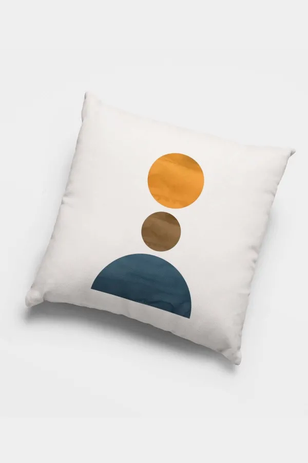 Kırlent Kılıfı Bej Bej Modern Desenli Çift Taraf 4'lü Set Kırlent Kılıfı 4KR049
