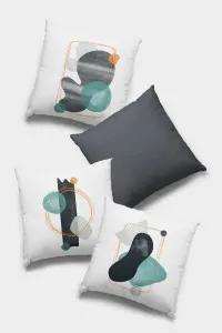 Antrasit Modern Çift Taraflı 4'lü Set Kırlent Kılıfı 4KR051 Antrasit Modern Çift Taraflı 4'lü Set Kırlent Kılıfı 4KR051