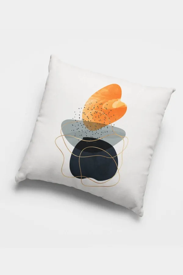 Turuncu Yastık Kılıfı Turuncu Modern Çift Taraflı 4'lü Set Kırlent Kılıfı 4KR054