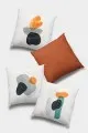 Turuncu Yastık Kılıfı Turuncu Modern Çift Taraflı 4'lü Set Kırlent Kılıfı 4KR054