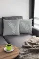 Yaprak Desenli Kırlent Kılıfı Yeşil Yaprak Desenli Çift Taraflı Kırlent Kılıfı KRL033