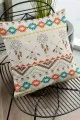 Kilim Desenli Kırlent Kılıfı Bej Etnik Desenli Çift Taraflı Yastık Kırlent Kılıfı KRL086