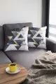 Geometrik Desenli Yastık Lacivert Geometrik Çift Taraflı Yastık Kırlent Kılıfı KRL091