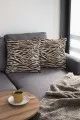 Leopar Desenli Kırlent Kılıfı Bej Leopar Desenli Çift Taraflı Yastık Kırlent Kılıfı KRL096