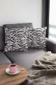Leopar Desenli Kırlent Kılıfı Siyah Leopar Çift Taraflı Yastık Kırlent Kılıfı KRL100