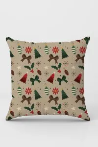 Bej Christmas Noel Çift Taraf Yastık Kırlent Kılıfı KRL1038 Bej Christmas Noel Çift Taraf Yastık Kırlent Kılıfı KRL1038