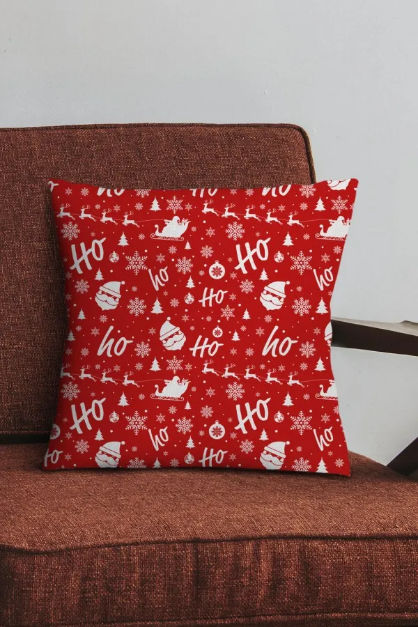 Yılbaşı Dekoratif Yastık Kırmızı Christmas Çift Taraflı Yastık Kırlent Kılıfı KRL1064