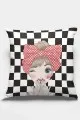 Pop Art Yastık Kılıfı Siyah Pop Art Çift Taraflı Yastık Kırlent Kılıfı KRL111