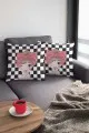 Pop Art Yastık Kılıfı Siyah Pop Art Çift Taraflı Yastık Kırlent Kılıfı KRL111