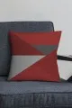 Geometrik Desenli Kırlent Kılıfı Kırmızı Geometrik Çift Taraflı Yastık Kırlent Kılıfı KRL1122