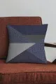 Geometrik Desenli Kırlent Lacivert Geometrik Desenli Çift Taraf Kırlent Kılıfı KRL1127
