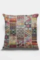 Çok Renkli Patchwork Çift Taraflı Kırlent Kılıfı KRL152