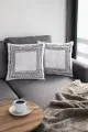 Etnik Desen Kırlent Beyaz Çerçeveli Çift Taraflı Yastık Kırlent Kılıfı KRL218