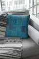 Patchwork Kırlent Modelleri Turkuaz Patchwork Çift Taraflı Yastık Kırlent Kılıfı KRL294