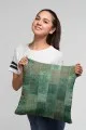 Patchwork Kırlent Modelleri Yeşil Patchwork Çift Taraflı Yastık Kırlent Kılıfı KRL295