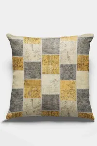 Sarı Patchwork Çift Taraflı Yastık Kırlent Kılıfı KRL296 Sarı Patchwork Çift Taraflı Yastık Kırlent Kılıfı KRL296