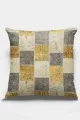 Gri Sarı Kırlent Kılıfı Sarı Patchwork Çift Taraflı Yastık Kırlent Kılıfı KRL296