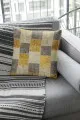 Gri Sarı Kırlent Kılıfı Sarı Patchwork Çift Taraflı Yastık Kırlent Kılıfı KRL296