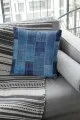 Patchwork Kırlent Modelleri Mavi Patchwork Çift Taraflı Yastık Kırlent Kılıfı KRL297