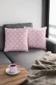 Yıldızlı Yastık Kılıfı Pembe Yıldızlı Çift Taraflı Yastık Kırlent Kılıfı KRL310