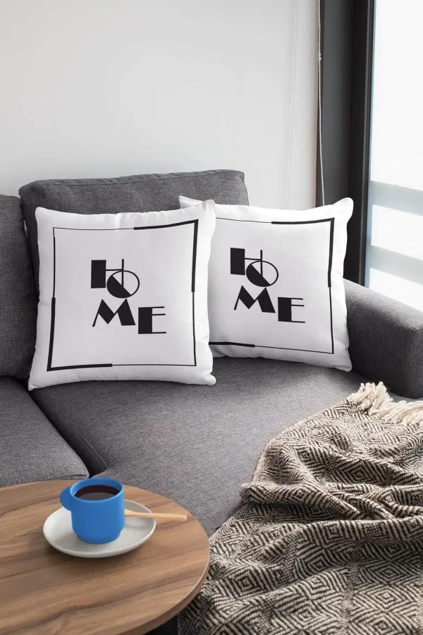 Home Sweet Home Kırlent Beyaz Mutfak Çift Taraflı Yastık Kırlent Kılıfı KRL330