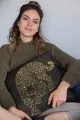 Leopar Desenli Kırlent Kılıfı Gold Leopar Çift Taraflı Yastık Kırlent Kılıfı KRL355