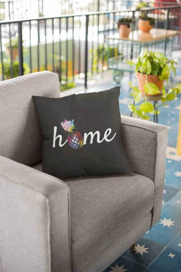 Home Sweet Home Kırlent Siyah Mutfak Çift Taraflı Yastık Kırlent Kılıfı KRL358