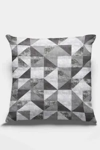 Gri Geometrik Desen Çift Taraf Yastık Kırlent Kılıfı KRL385 Gri Geometrik Desen Çift Taraf Yastık Kırlent Kılıfı KRL385