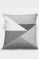 Geometrik Desenli Kırlent Kılıfı Gri Geometrik Desenli Çift Taraflı Kırlent Kılıfı KRL392