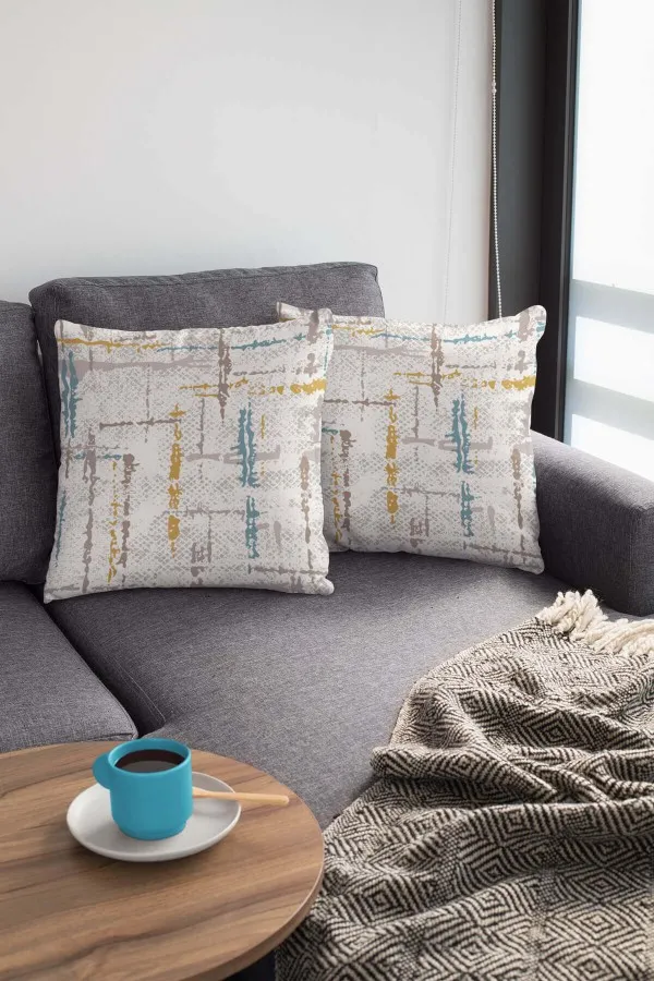 Modern Kırlent Kılıfları Turkuaz Vintage Çift Taraflı Yastık Kırlent Kılıfı KRL411