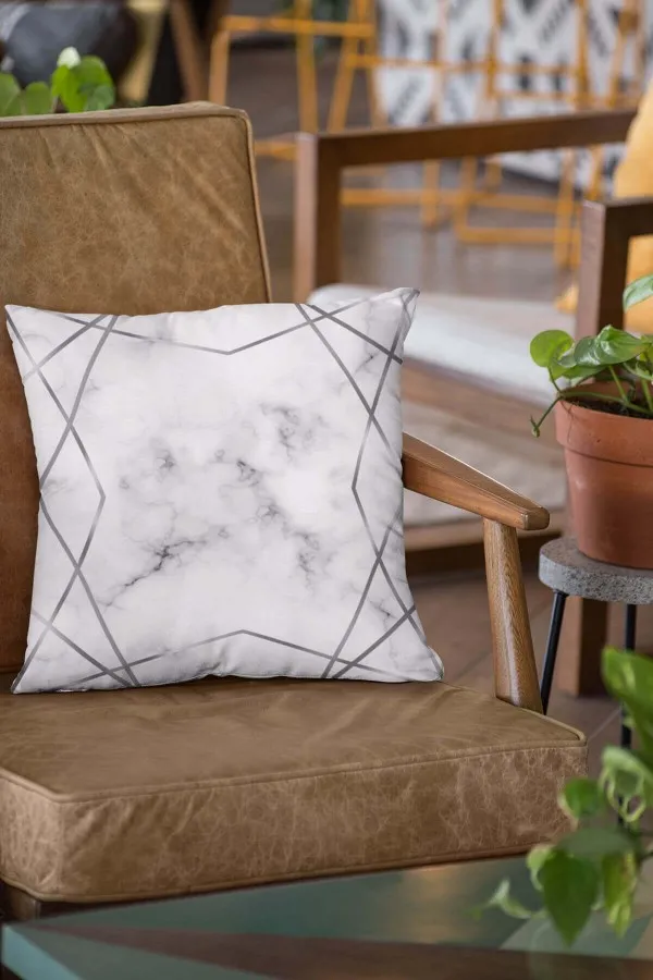 Modern Kırlent Silver Prizma Çift Taraflı Yastık Kırlent Kılıfı KRL422