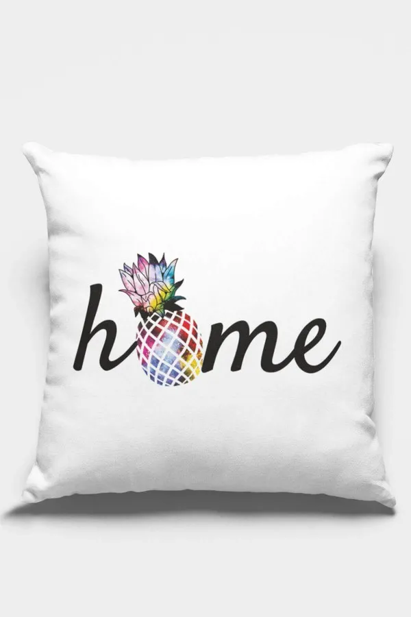 Home Sweet Home Yazılı Kırlent Beyaz Mutfak Çift Taraflı Yastık Kırlent Kılıfı KRL427