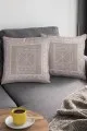 Bohem Kırlent Kılıfı Vizon Etnik Desen Çift Taraflı Yastık Kırlent Kılıfı KRL430