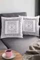 Bohem Kırlent Kılıfı Beyaz Etnik Desen Çift Taraflı Yastık Kırlent Kılıfı KRL432