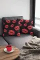 Kırmızı Dekoratif Yastık Kırmızı Fashion Çift Taraflı Yastık Kırlent Kılıfı KRL439